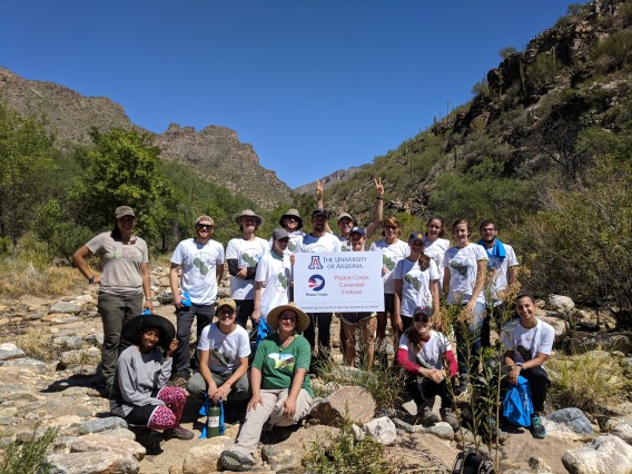 Coverdell Fellows and Sky Island Alliance employees in Sabino Canyon