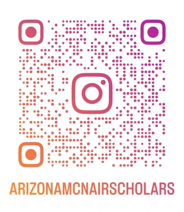 QR Code linking to the @ArizonaMcNairScholars account. 