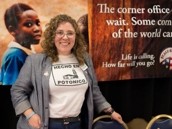 Campus Recruiter at Peace Corps table