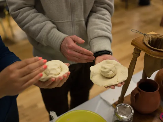 Interactive tortilla making demonstration at Peace Corps Fair