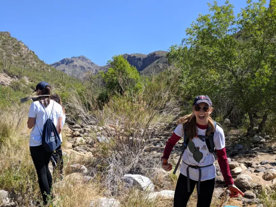 Coverdell Fellows water native plants in Sabino Canyon with Sky Island Alliance