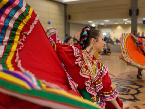 Folklorico dancer at UArizona Peace Corps Fair