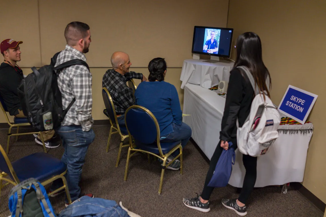 Skyping with a volunteer in Paraguay