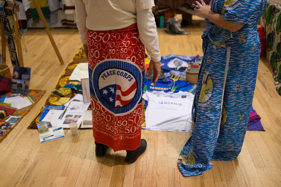 Traditional clothing with Peace Corps logo on it