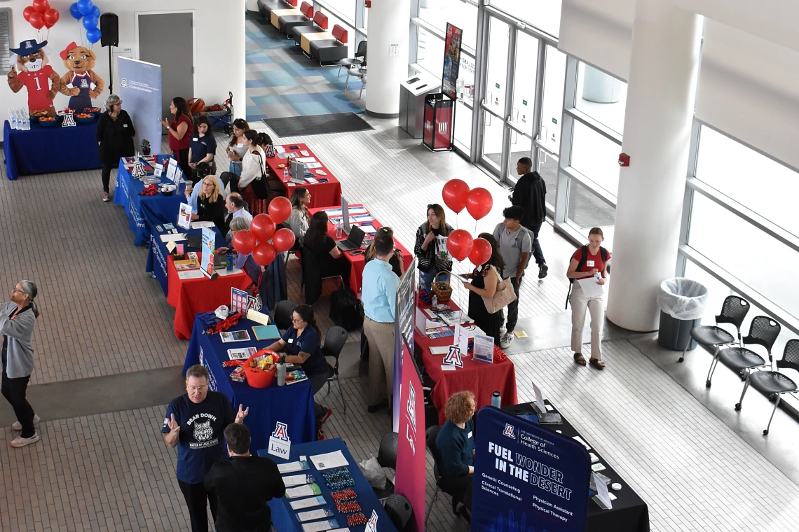 View from overhead of a Graduate College student event