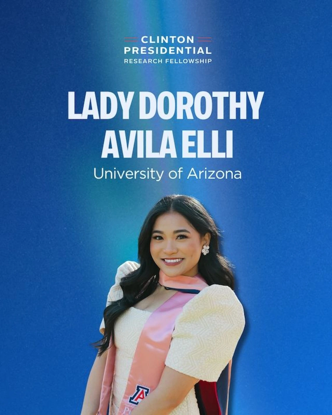 Image of Lady Dorothy Elli in front of a blue background
