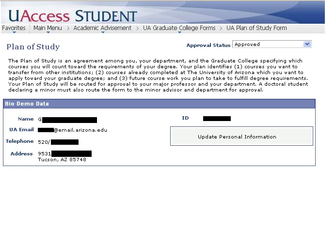 Student bio/demo information on GradPath forms Student bio/demo information on GradPath forms