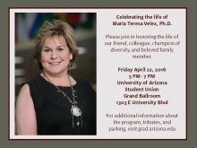 Photograph of Dr. Maria Teresa Velez's Memorial Poster