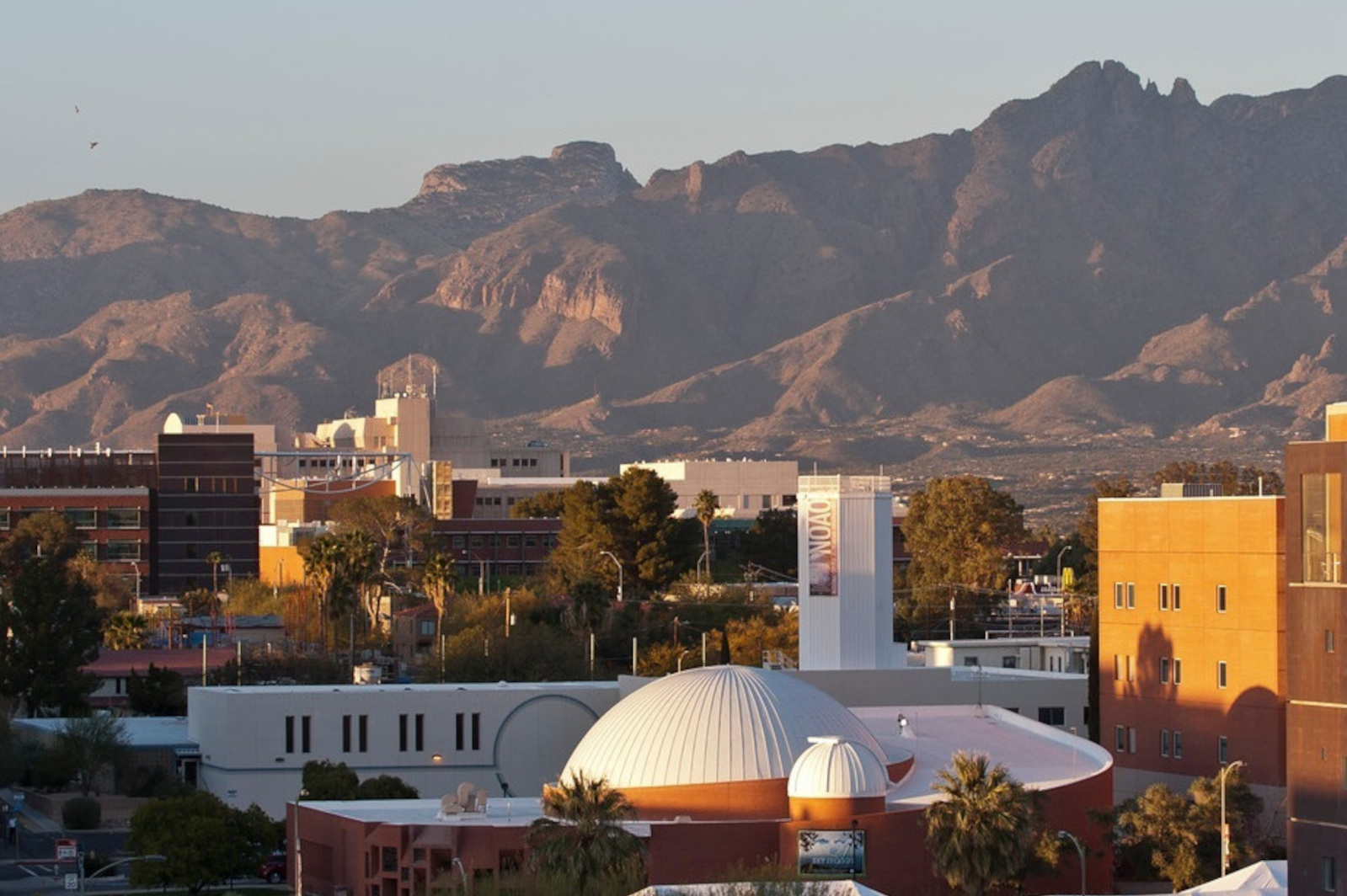 Campus buildings with Santa Catalina mountains in the background